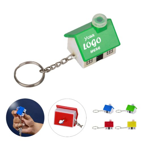 House Shaped LED Keychain Light For Real Estate Promos