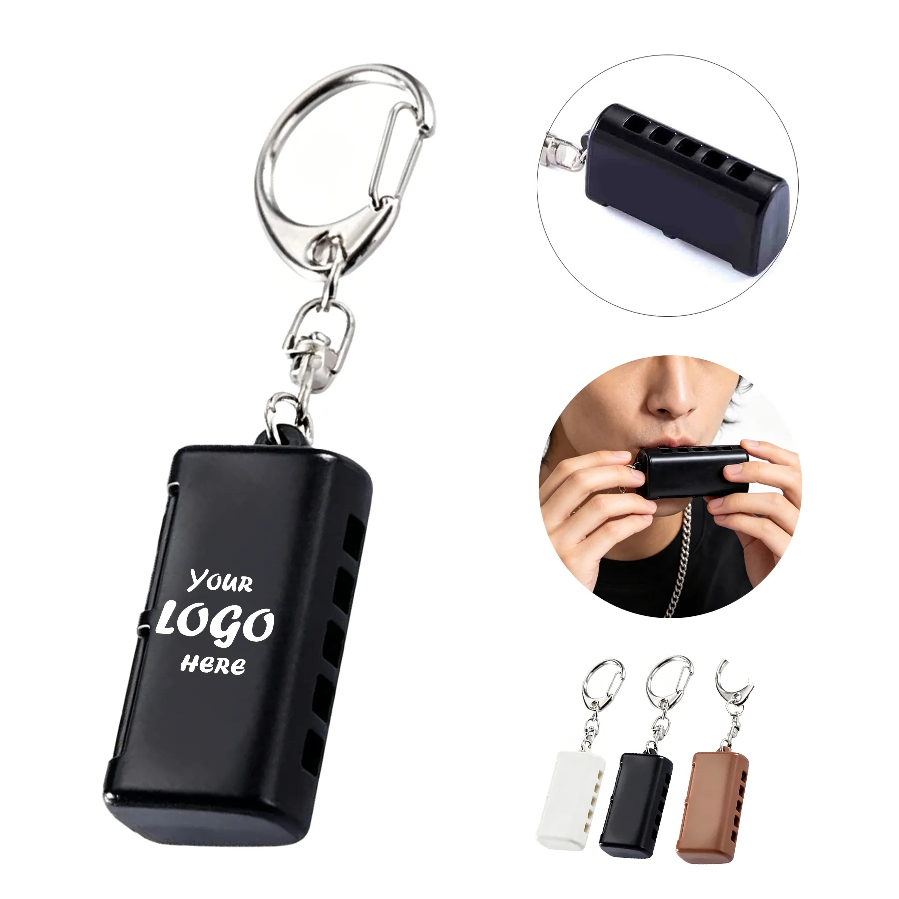 Five Hole Mini Harmonica Keychain For Music Events