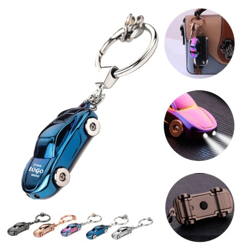 Metal Car LED Flashlight Keychain For Auto Promotions