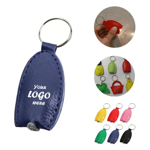 PU Leather LED Keychain Light Tag