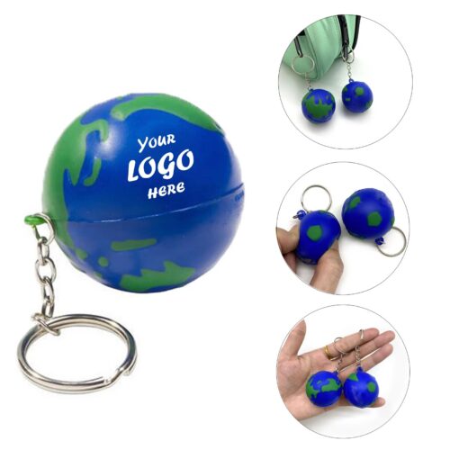 Earth Globe Stress Reliever Keychain For Travel Events