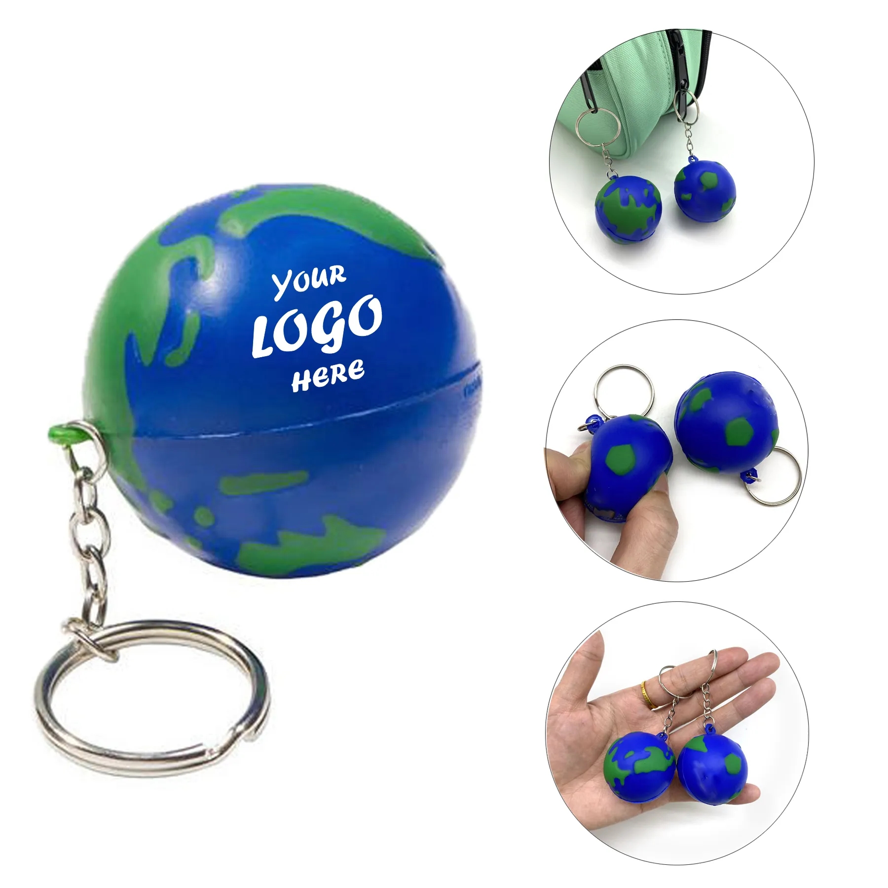 Earth Globe Stress Reliever Keychain For Travel Events