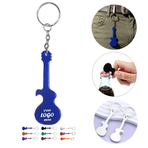 Metal Guitar Bottle Opener Keychain For Bar Events