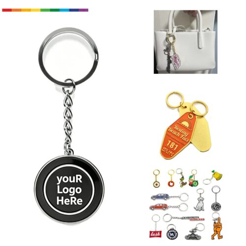 Custom Soft Enamel Metal Keychain With Color Logo Fill