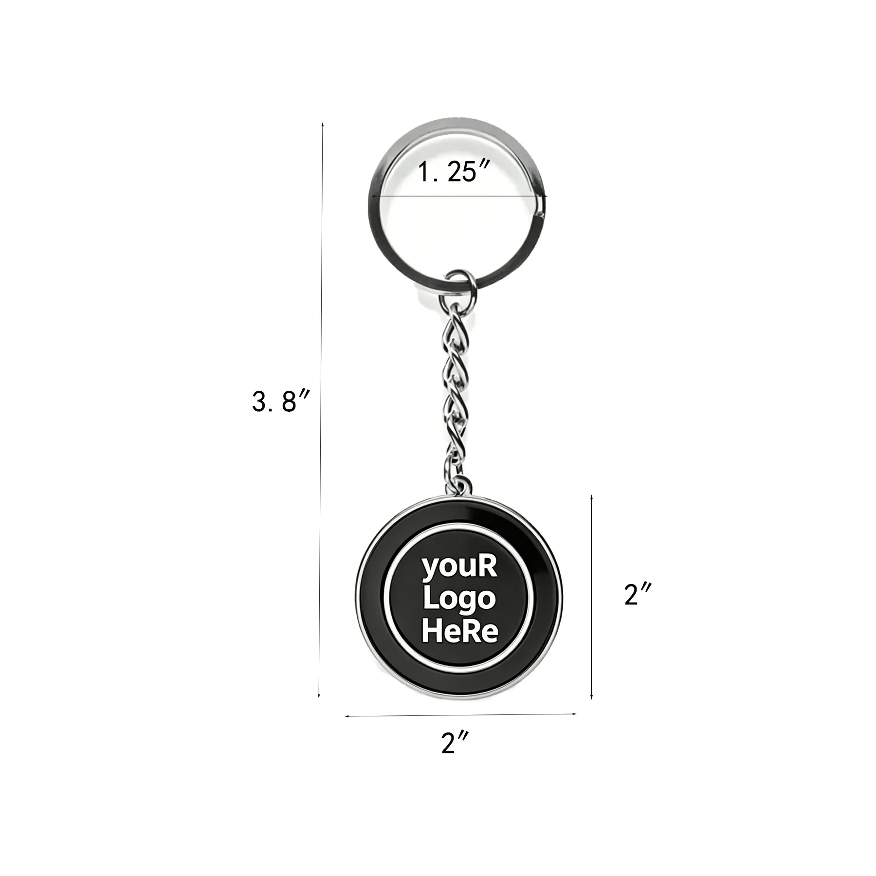 Custom Soft Enamel Metal Keychain With Color Logo Fill - Image 2