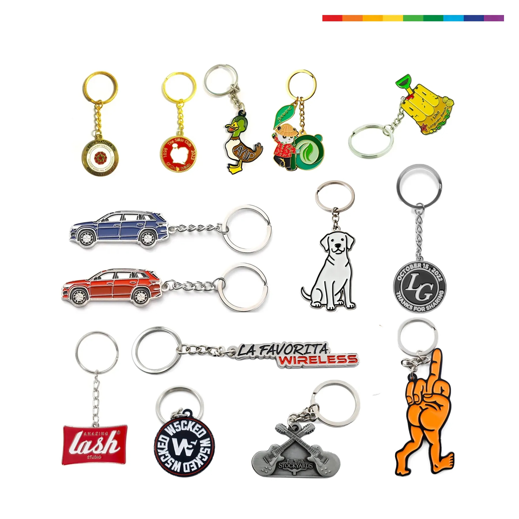 Custom Soft Enamel Metal Keychain With Color Logo Fill - Image 3