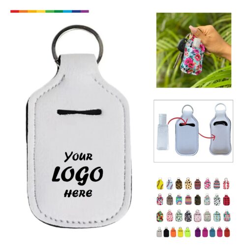 Neoprene Sanitizer Bottle Holder Keychain With Carabiner