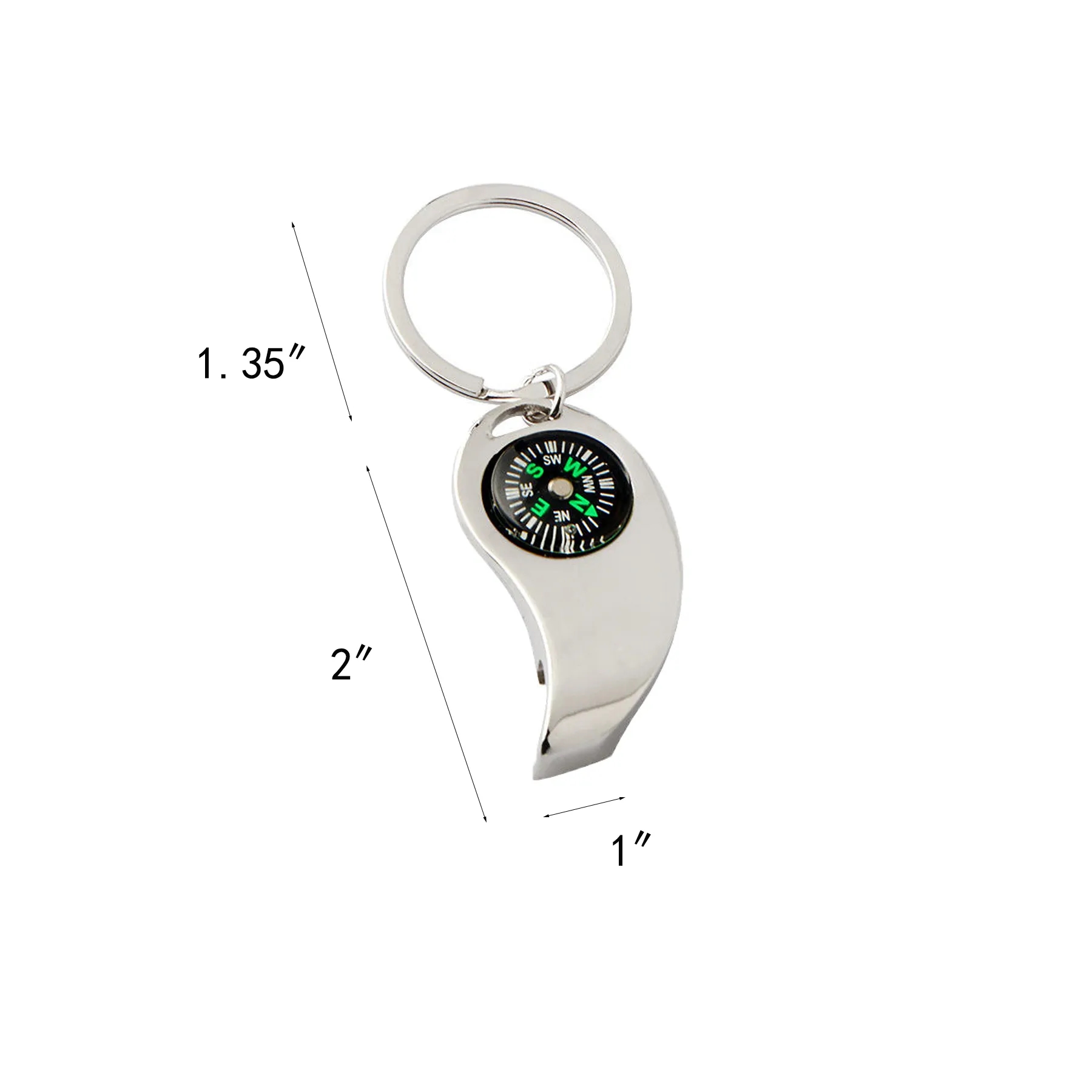 Metal Compass Bottle Opener Keychain For Outdoor Use - Image 2