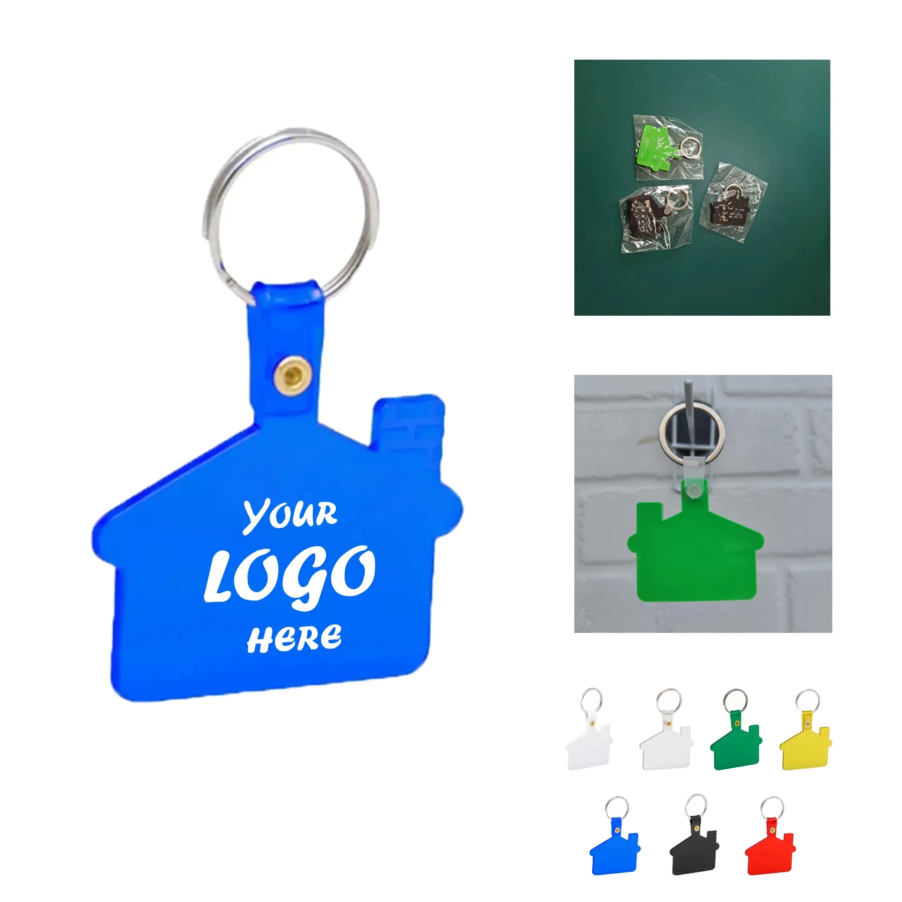 Flexible House Shaped Soft Tag Keychain For Realtors
