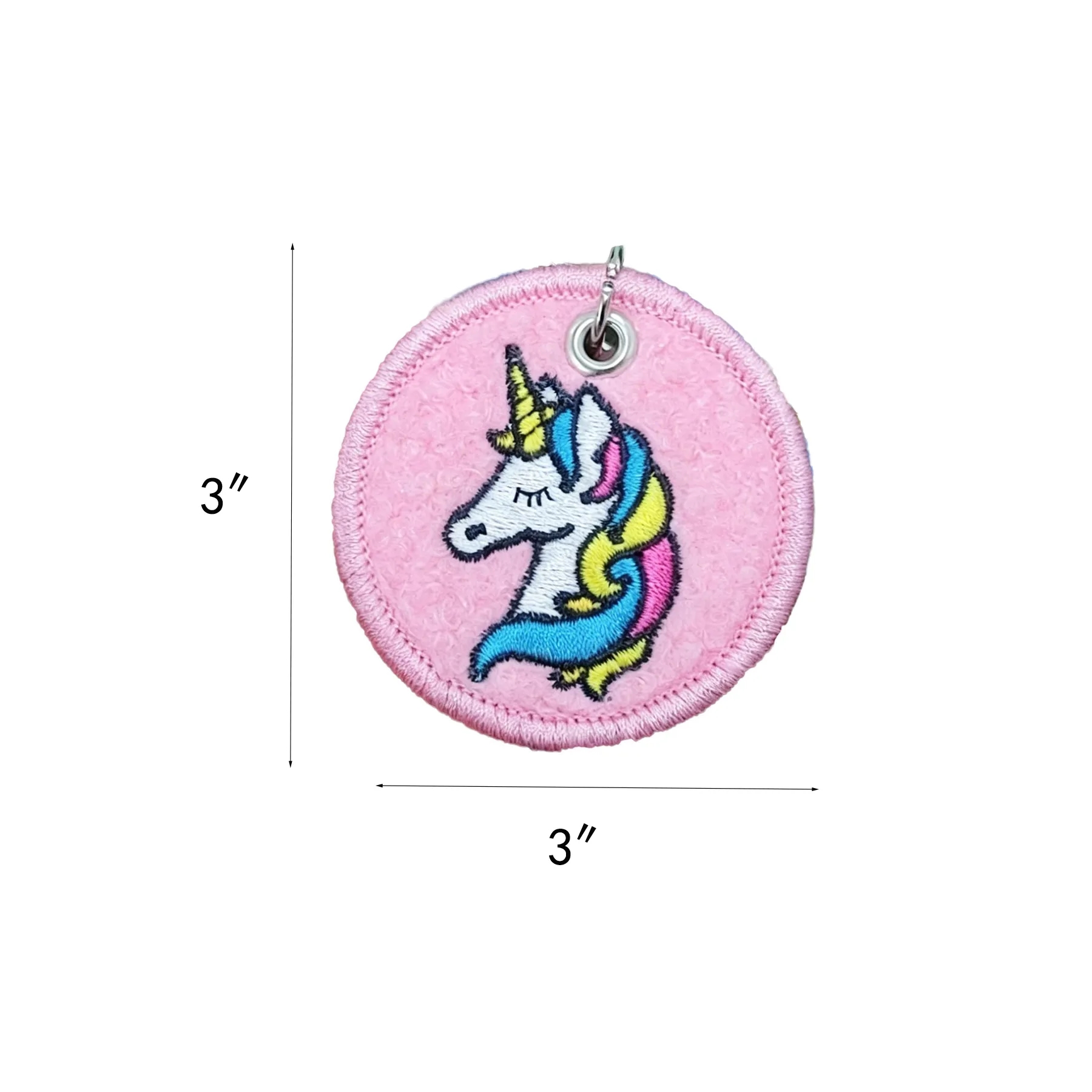 Soft Chenille Custom Keychain Patch With Metal Ring - Image 2