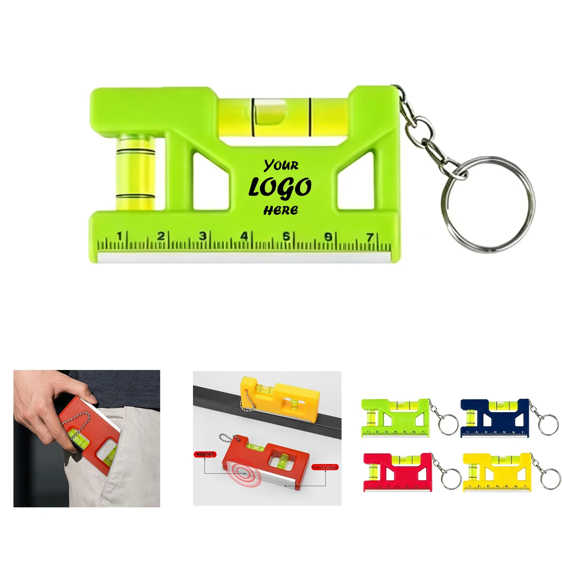 Mini Level Ruler Keyring With Magnetic Base For Tools