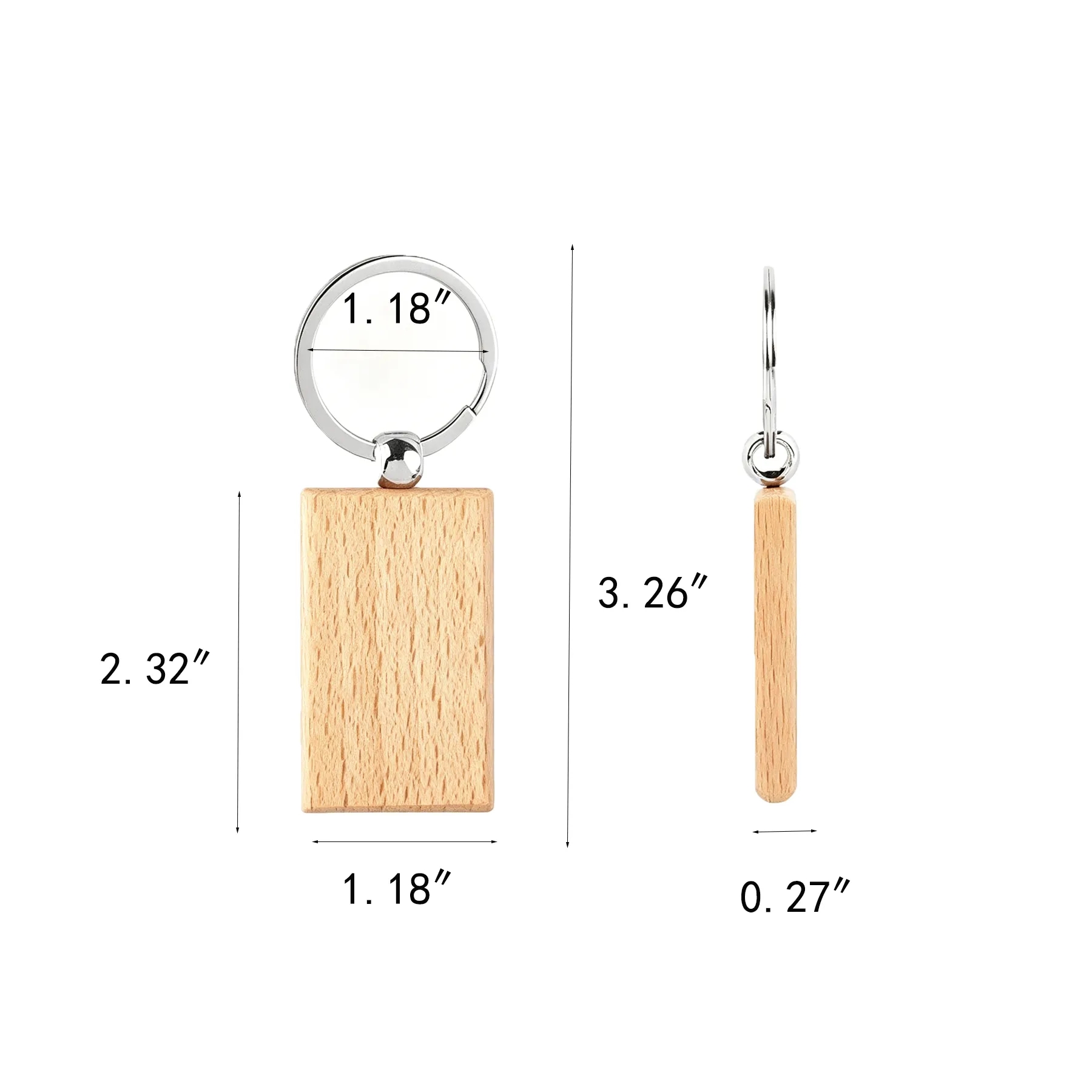 Custom Wooden Keychain With Laser Engraved Logo Area - Image 2