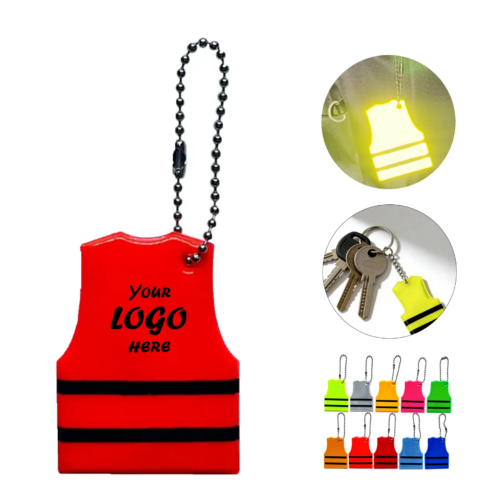 Glow Safety Vest PVC Keychain For Night Visibility