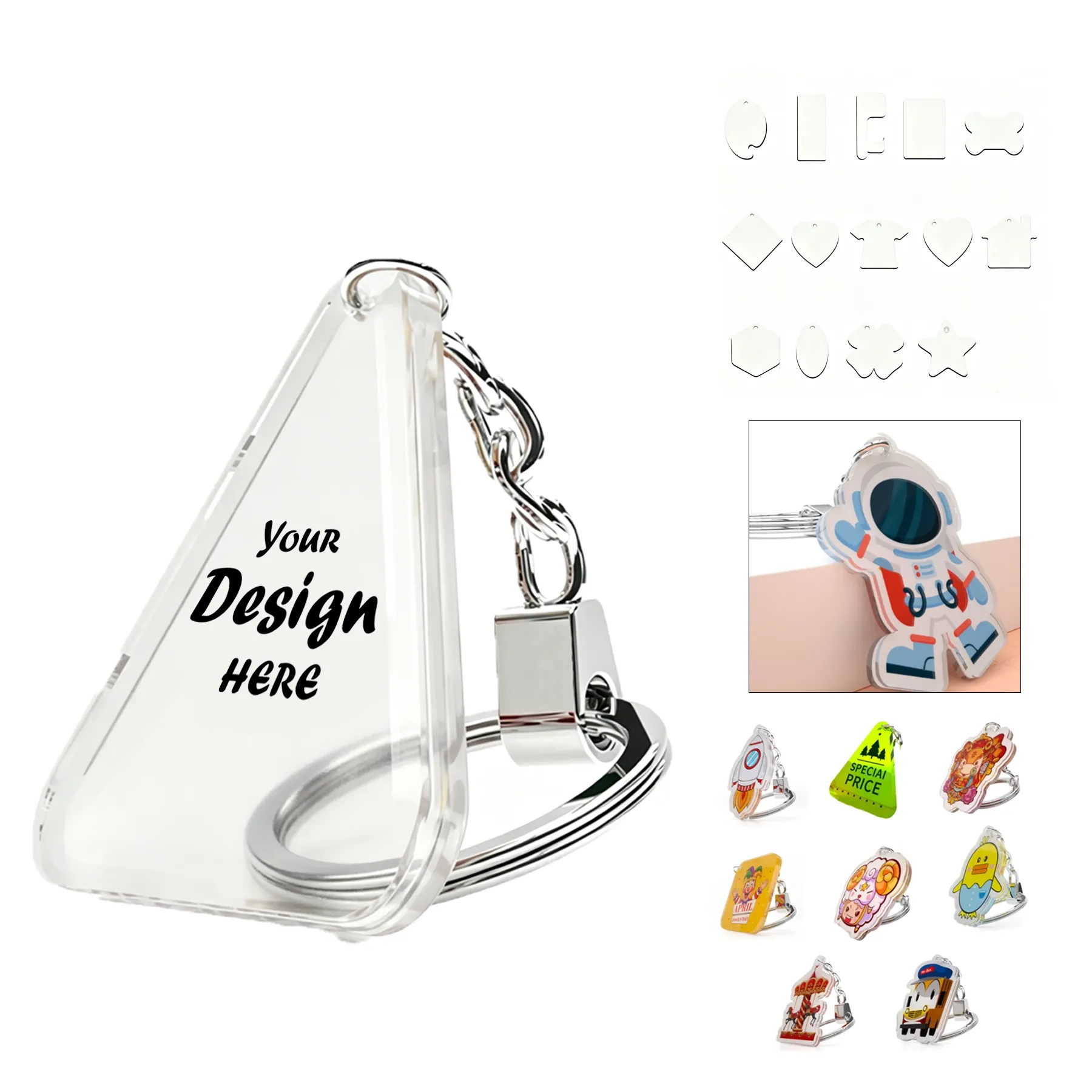 Custom Acrylic Keychain With Clear Logo Display Area