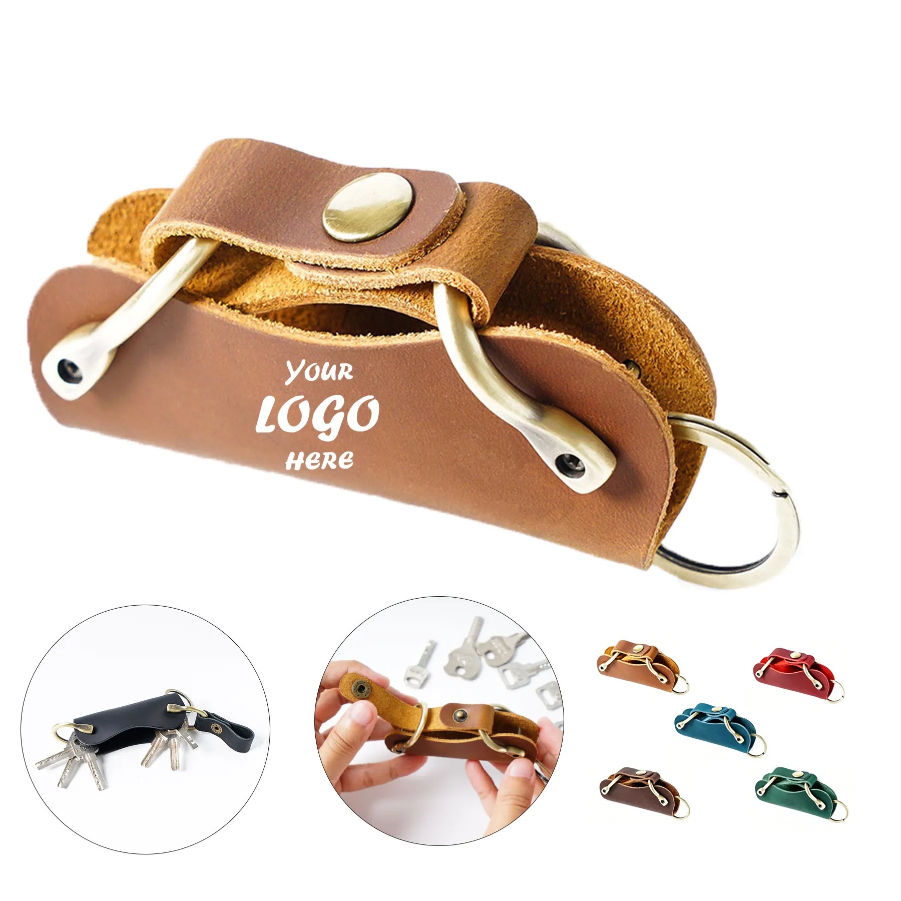 Genuine Leather Key Organizer Keychain For Daily Carry