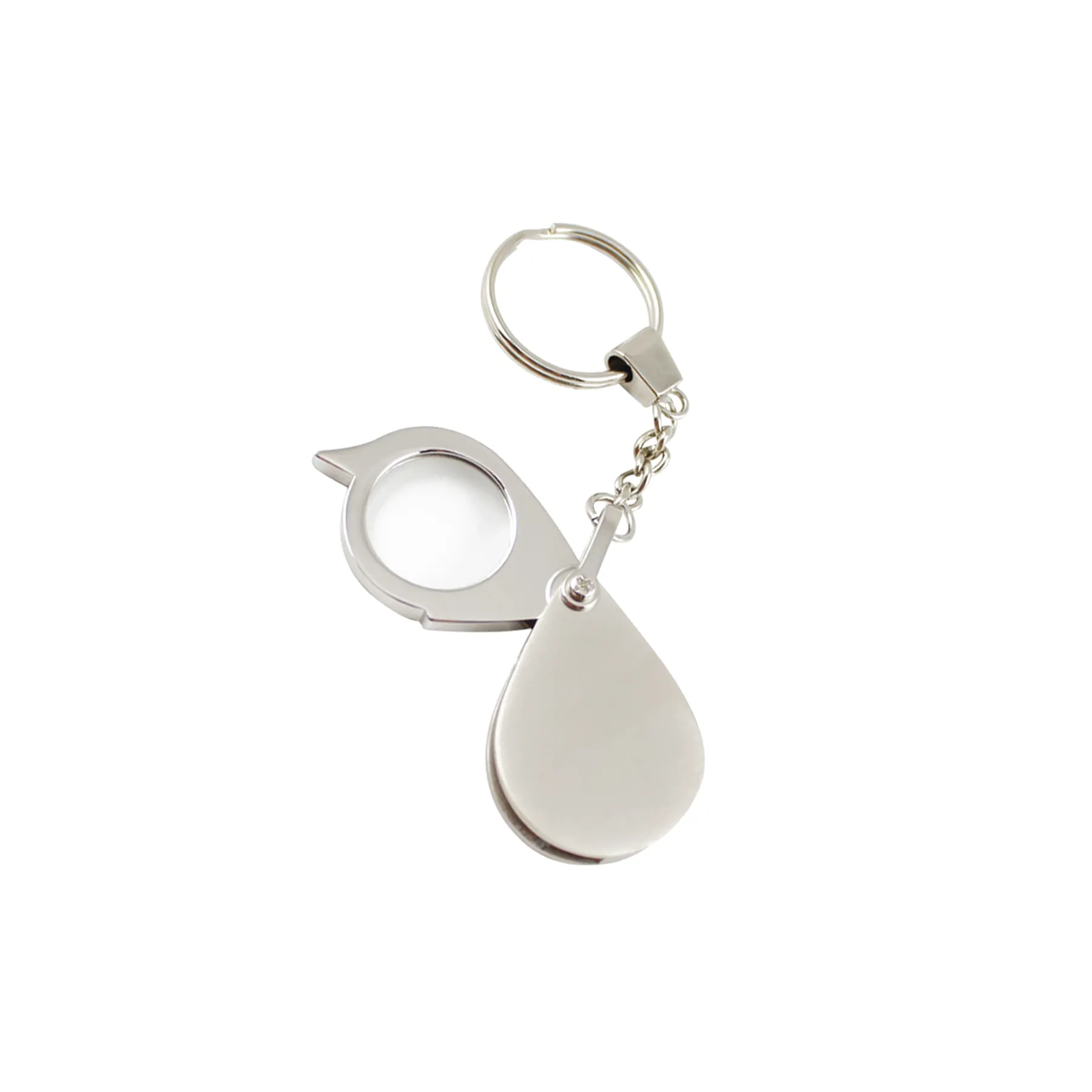 10X Metal Pocket Magnifier Keychain With Protective Cover - Image 3