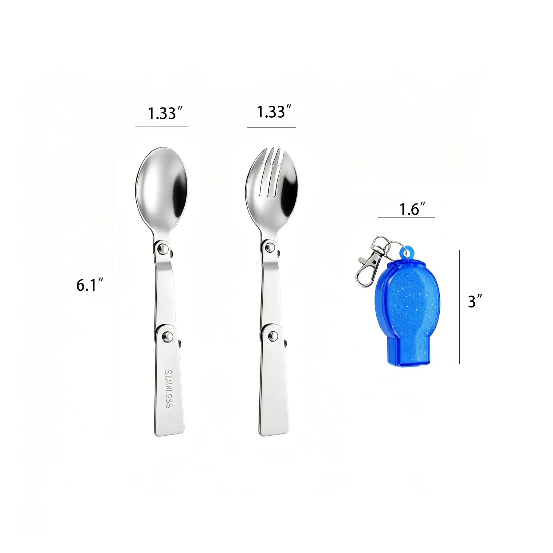 Foldable Spork Keychain With Travel Storage Case Kit - Image 2