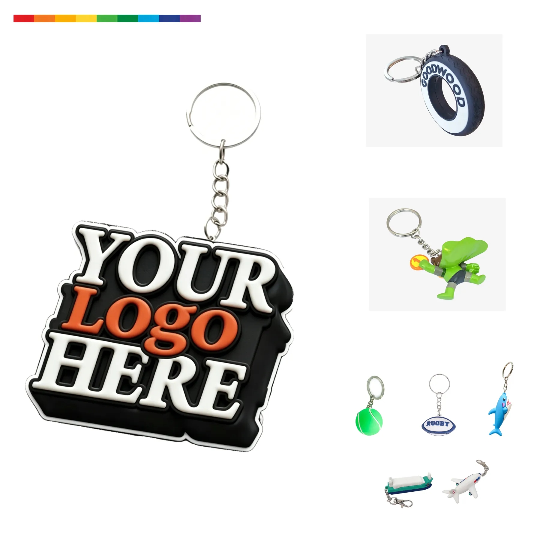 Custom 3D PVC Shape Keychain Tag For Brand Projects