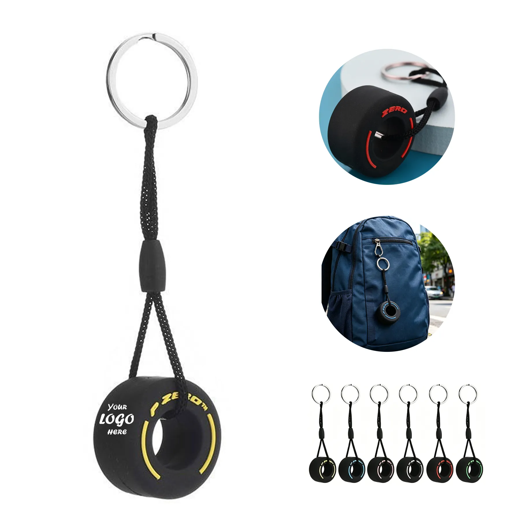 PVS Tire Shape Keychain For Auto Dealer Giveaways