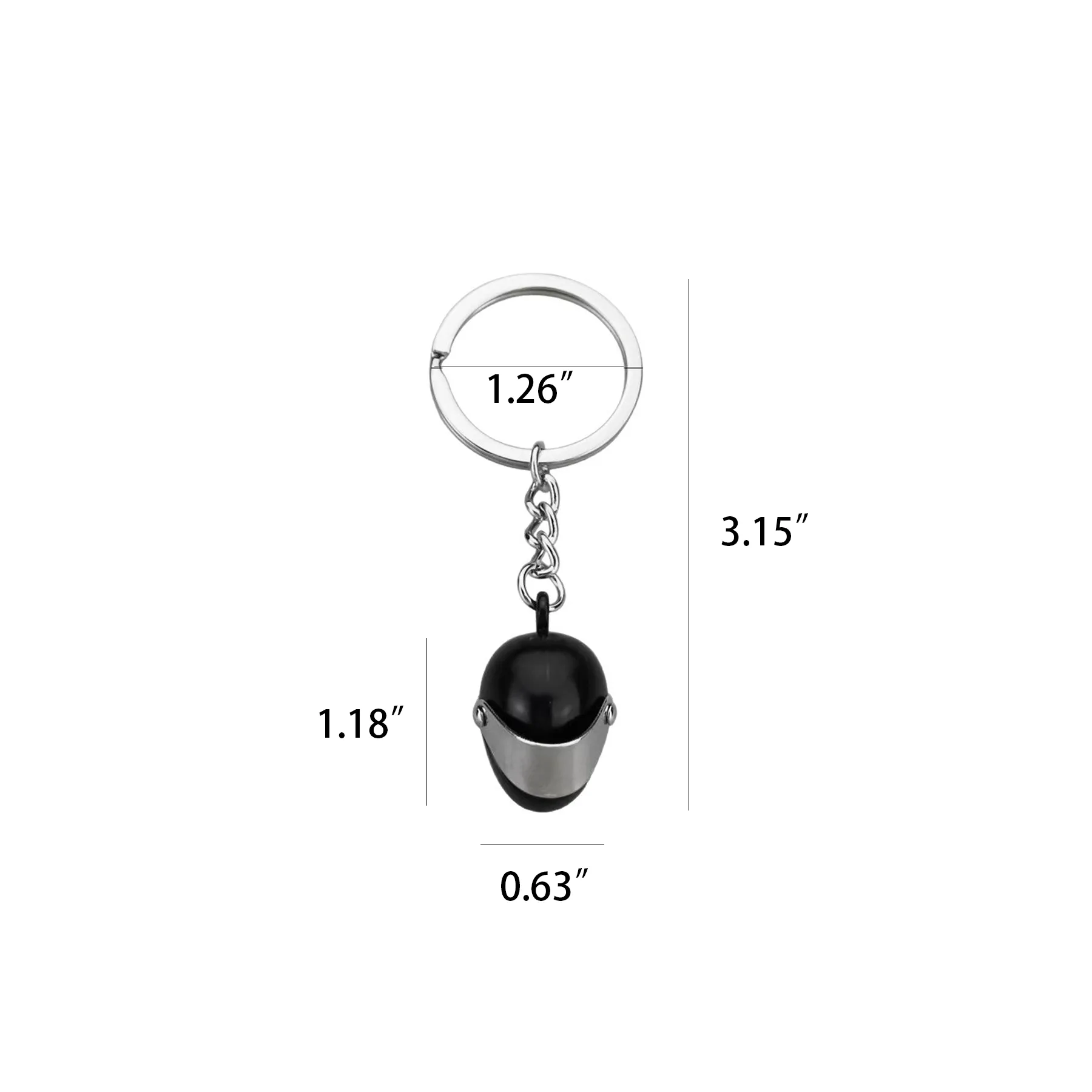 Zinc Alloy Helmet Keychain With Engraved Logo Area - Image 2