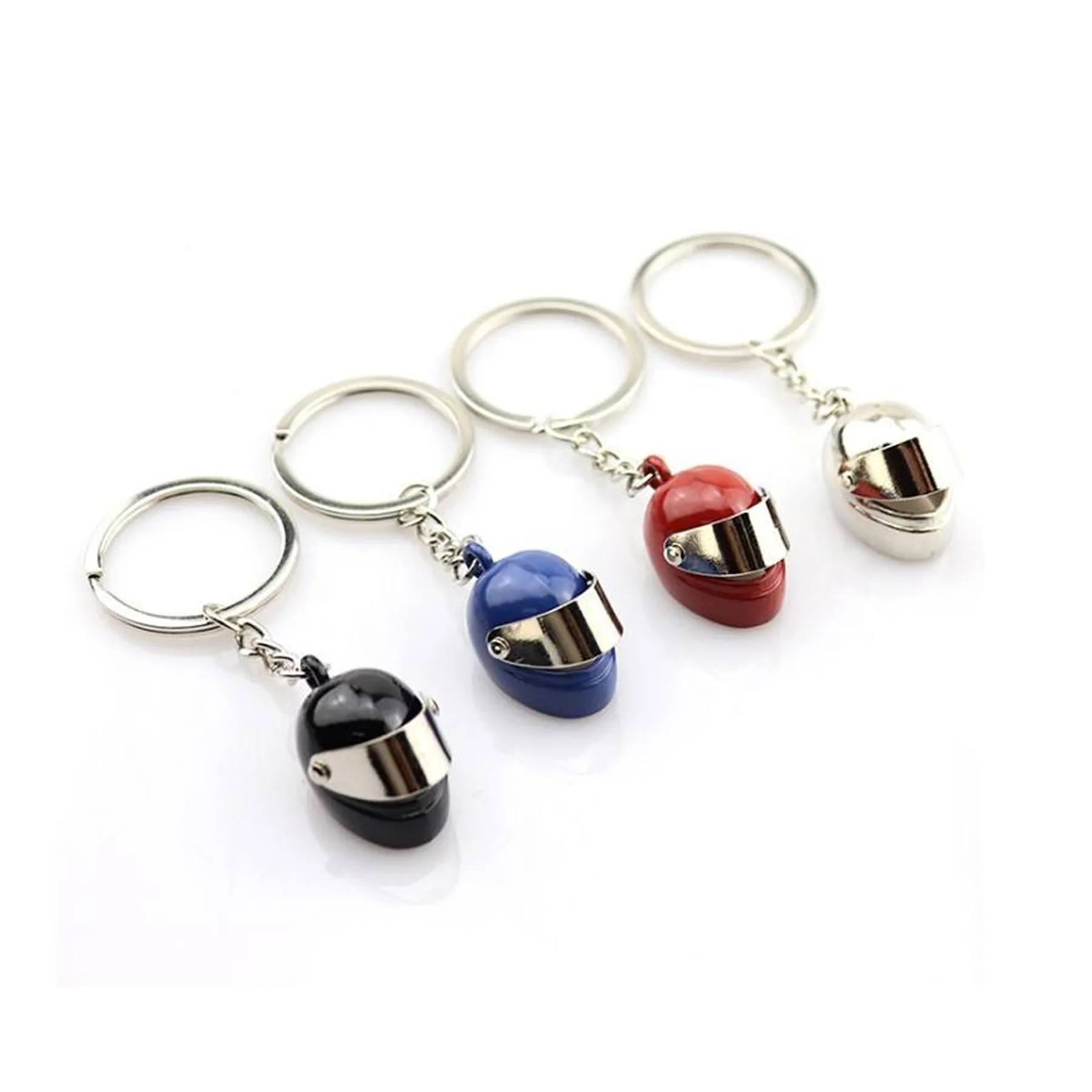 Zinc Alloy Helmet Keychain With Engraved Logo Area - Image 3