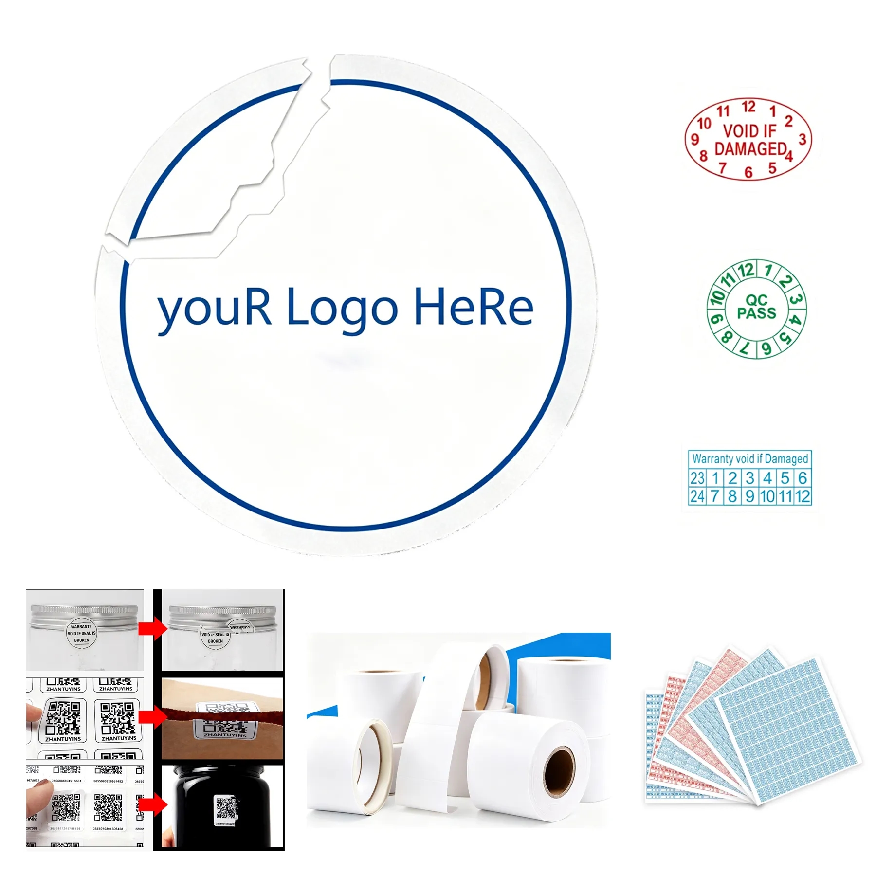 Clear Tamper Evident Security Decal For Equipment ID