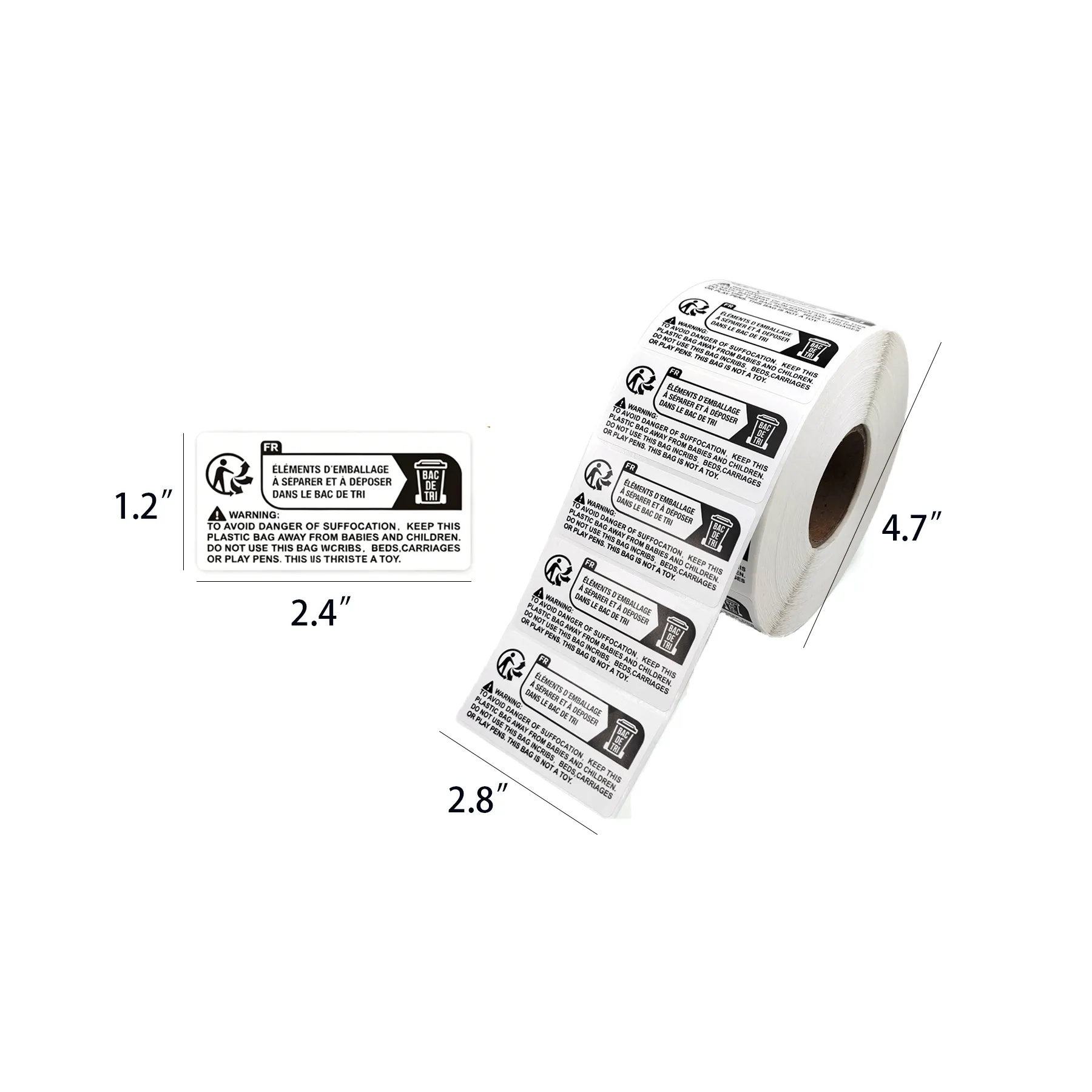 Custom Recycling Label 2000pcs Per Roll - Image 2
