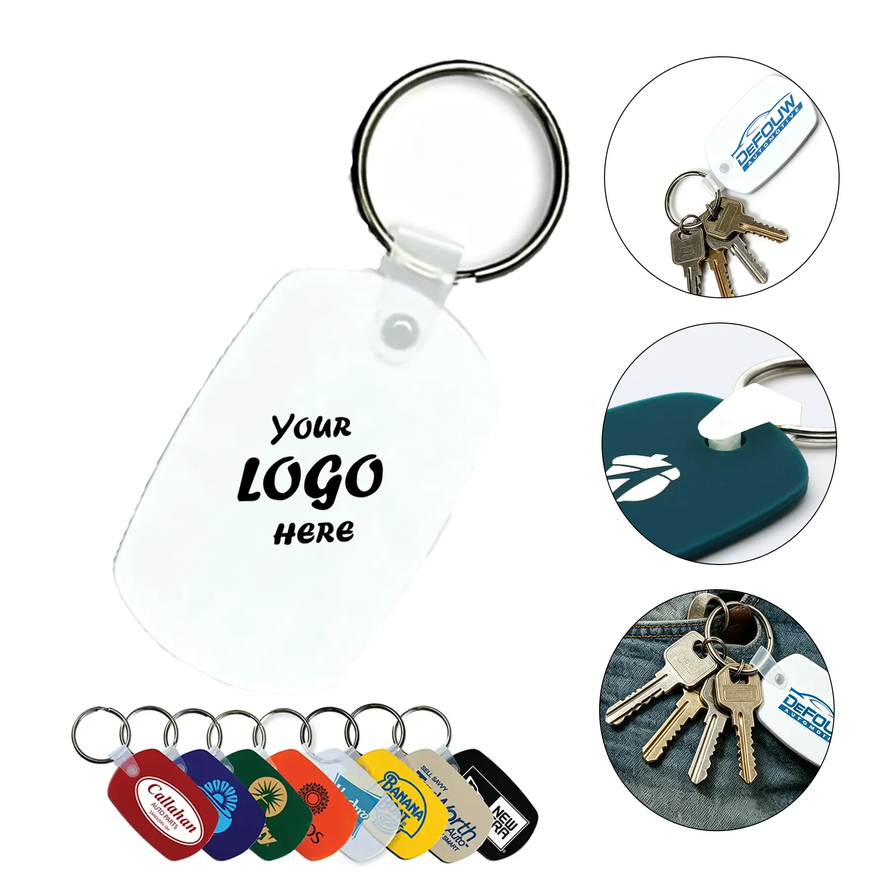 Standard PVC Key Fob With Translucent Color Options
