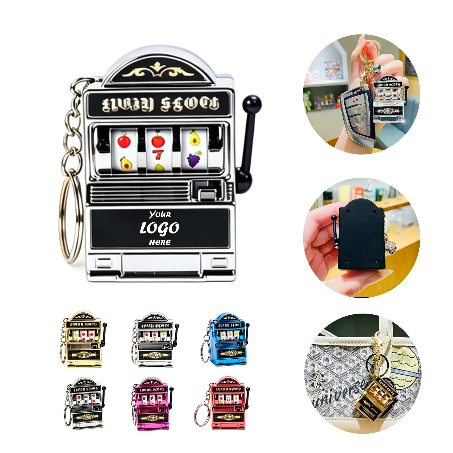 Mini Casino Slot Machine Keychain For Party Favors