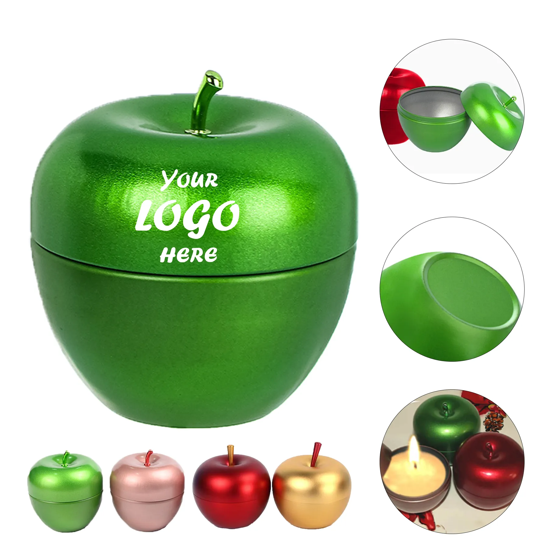 Apple Shaped Candy Container For Holiday Candle Decor