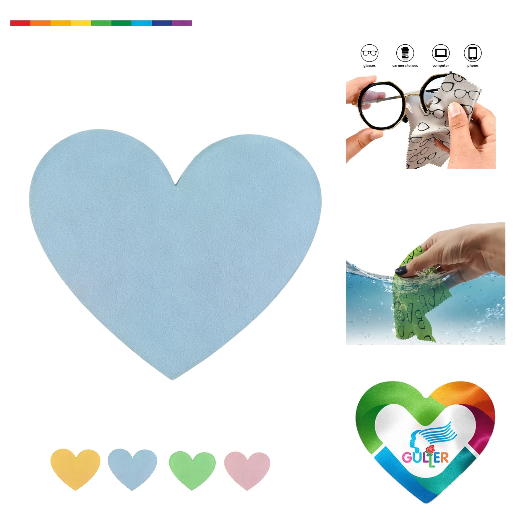 Heart Shaped Microfiber Cloth For Screens And Glasses