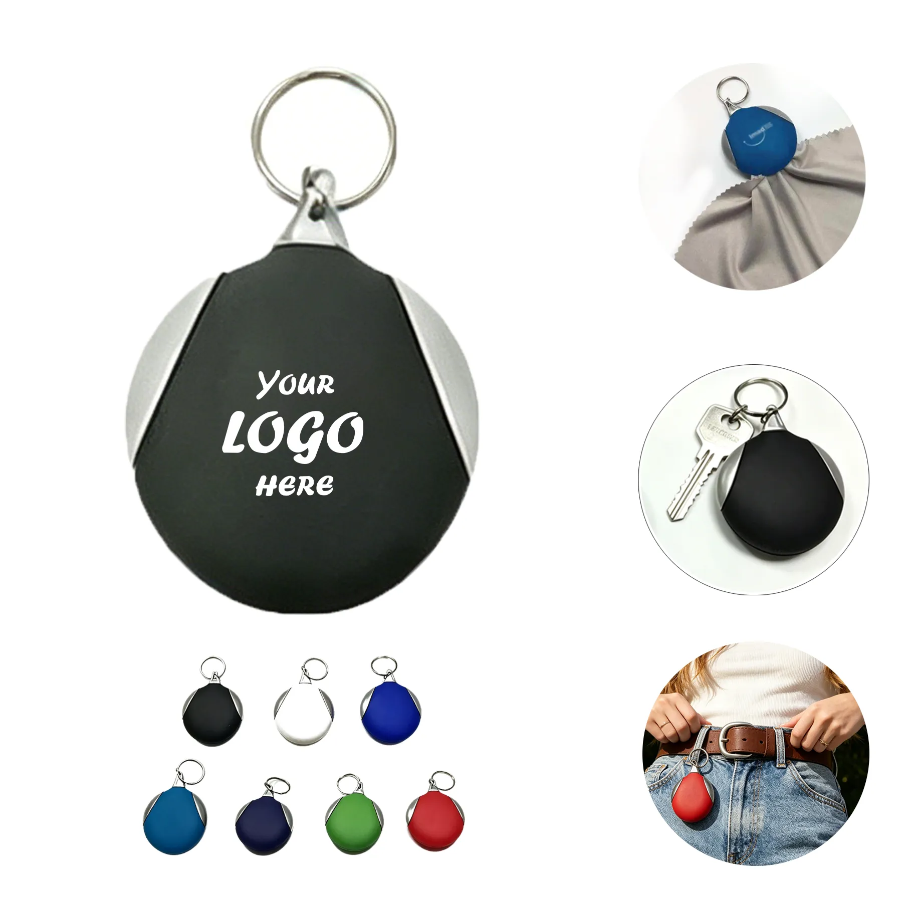 Microfiber Lens Cleaning Cloth With Keyring Pouch