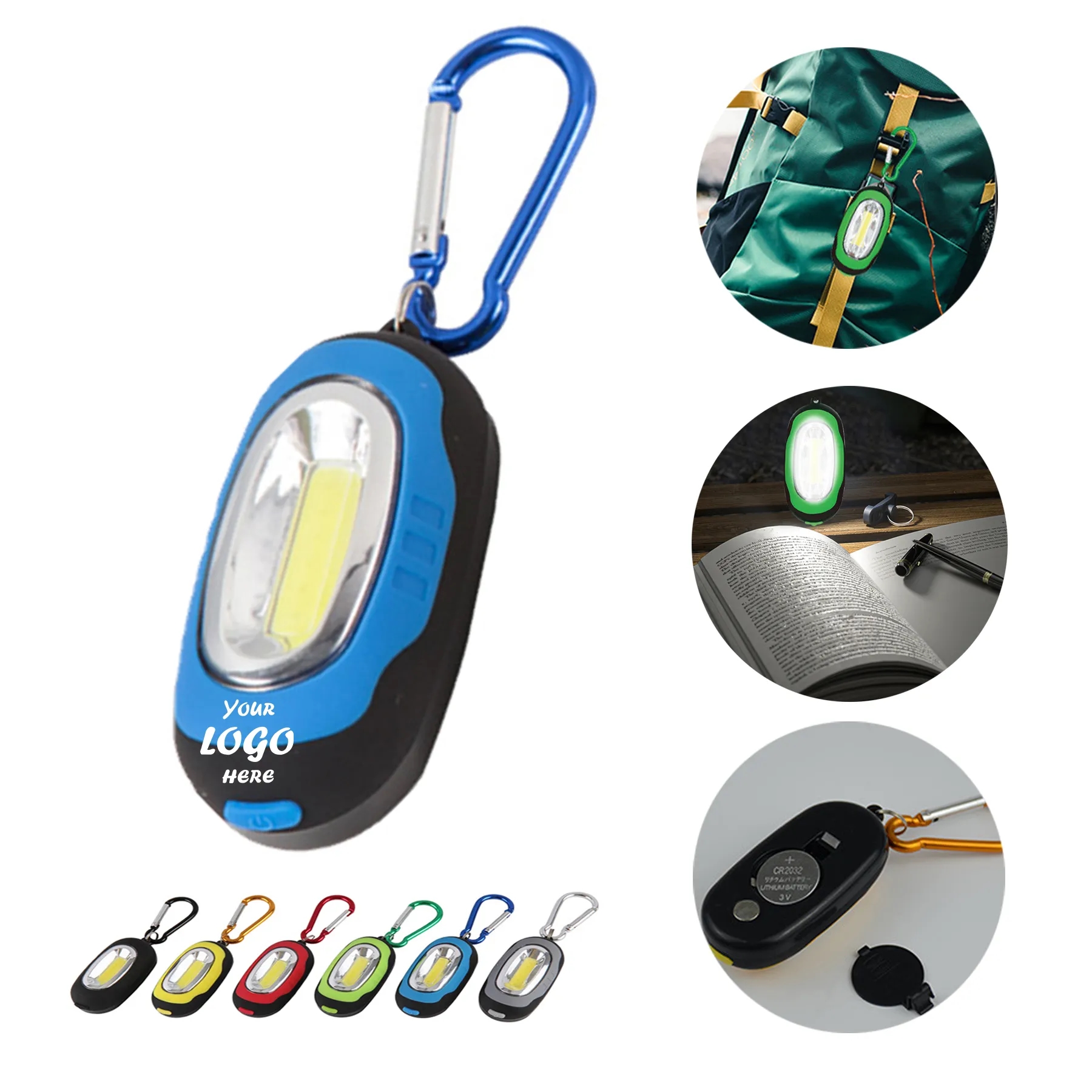 Mini COB Camping Lantern Keychain With Carabiner Clip