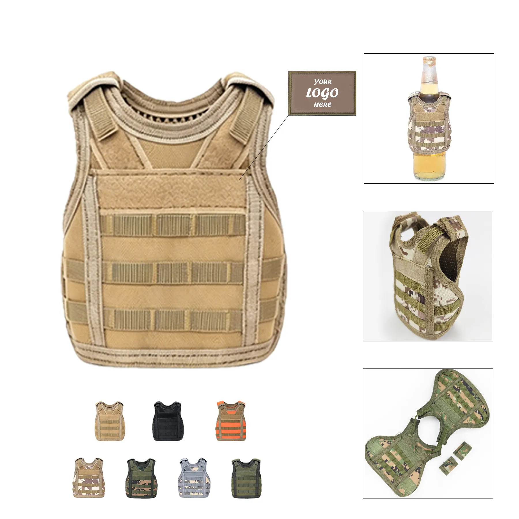 Reusable Tactical Beverage Cooler Sleeve For Cans And Bottle
