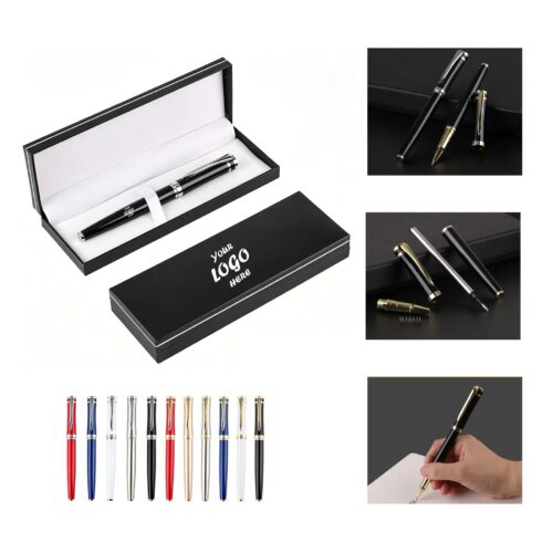 Black Metal Signature Pen Set With Custom Gift Box
