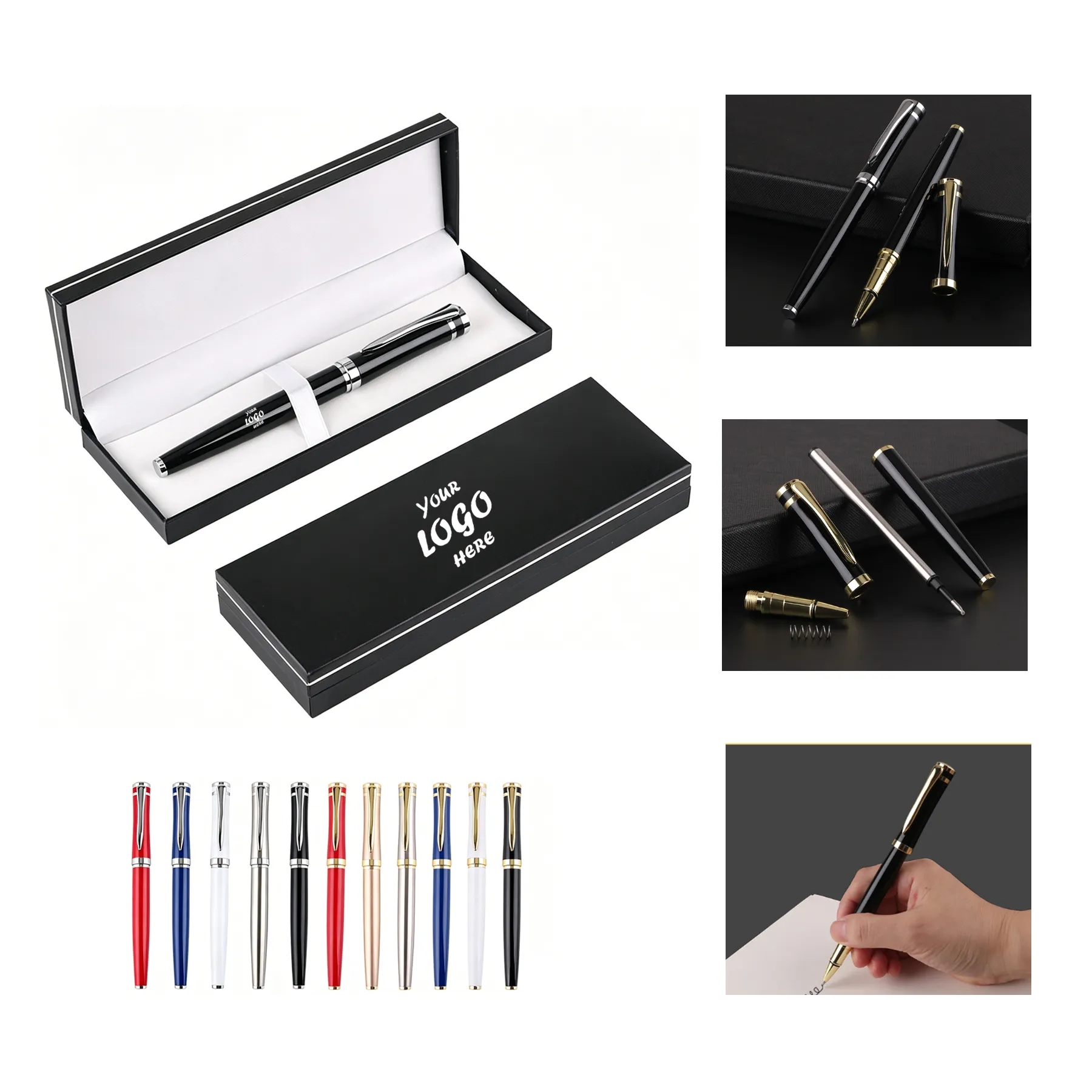 Black Metal Signature Pen Set With Custom Gift Box