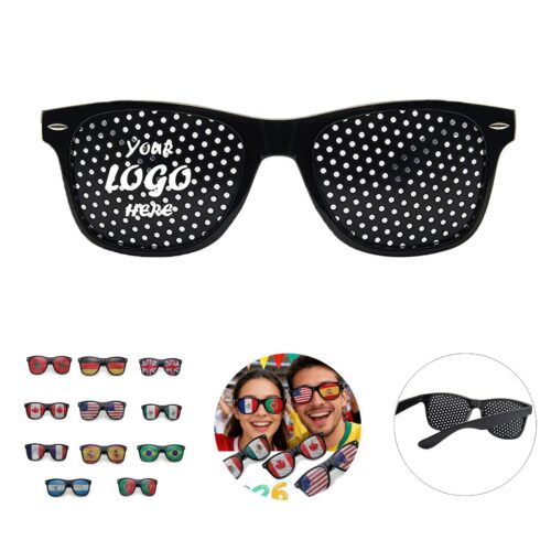 Flag Pattern Soccer Fan Sunglasses For Sunny Events