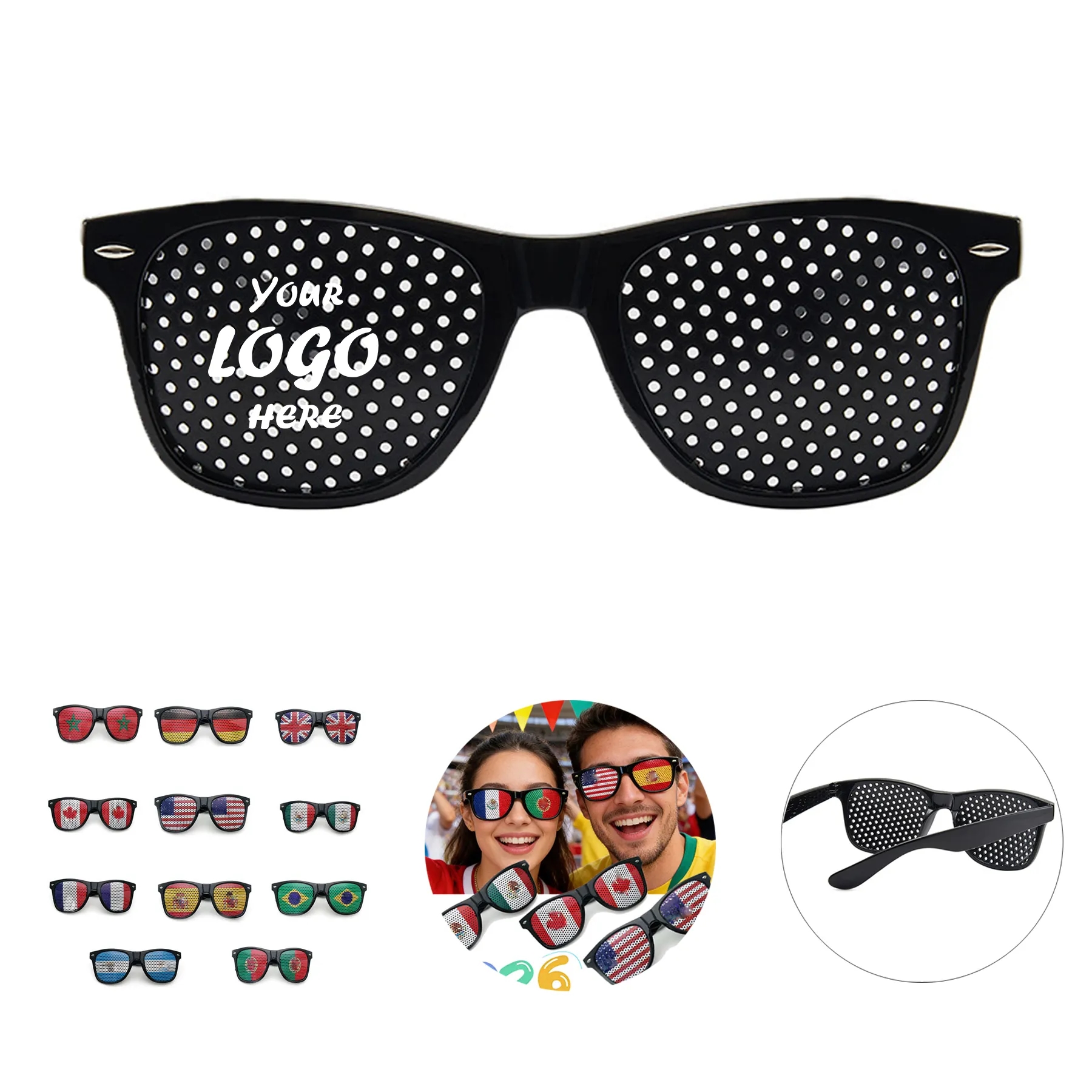 Flag Pattern Soccer Fan Sunglasses For Sunny Events