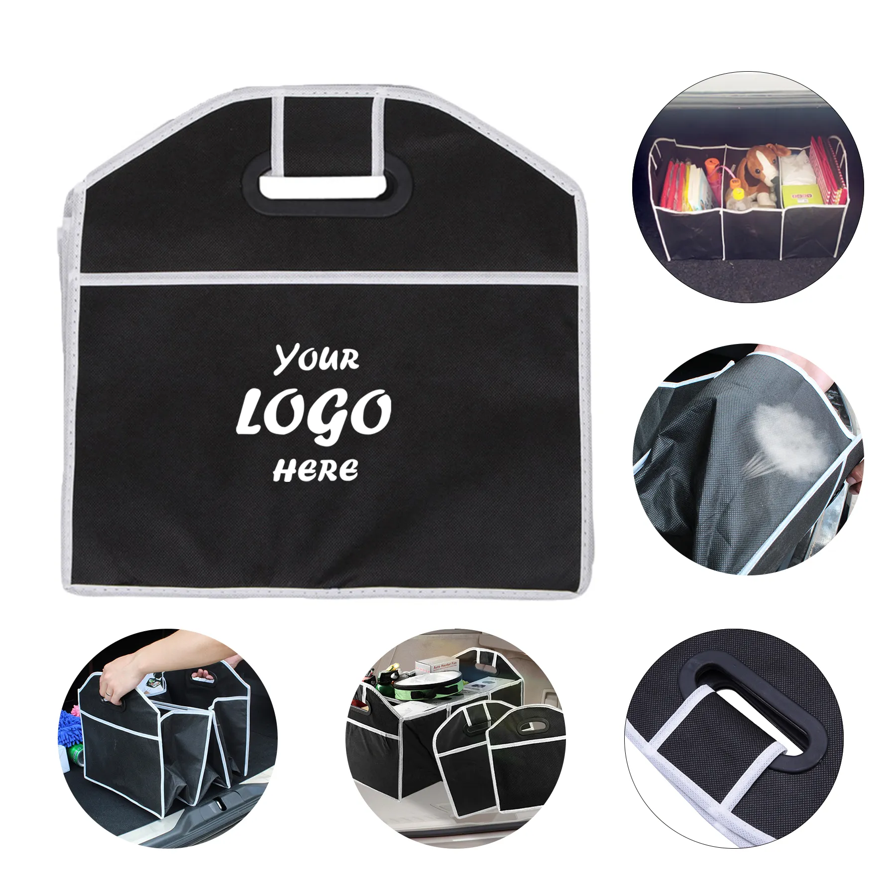 Collapsible Polyester Trunk Organizer With End Pockets