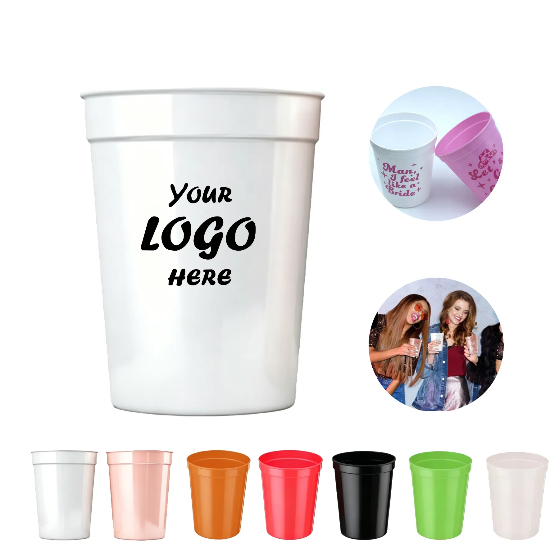 16 Oz Reusable Bride Party Plastic Cup For Events