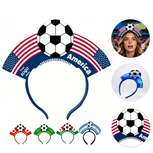 Spring Soccer Fan Headband With Full Color Party Logo