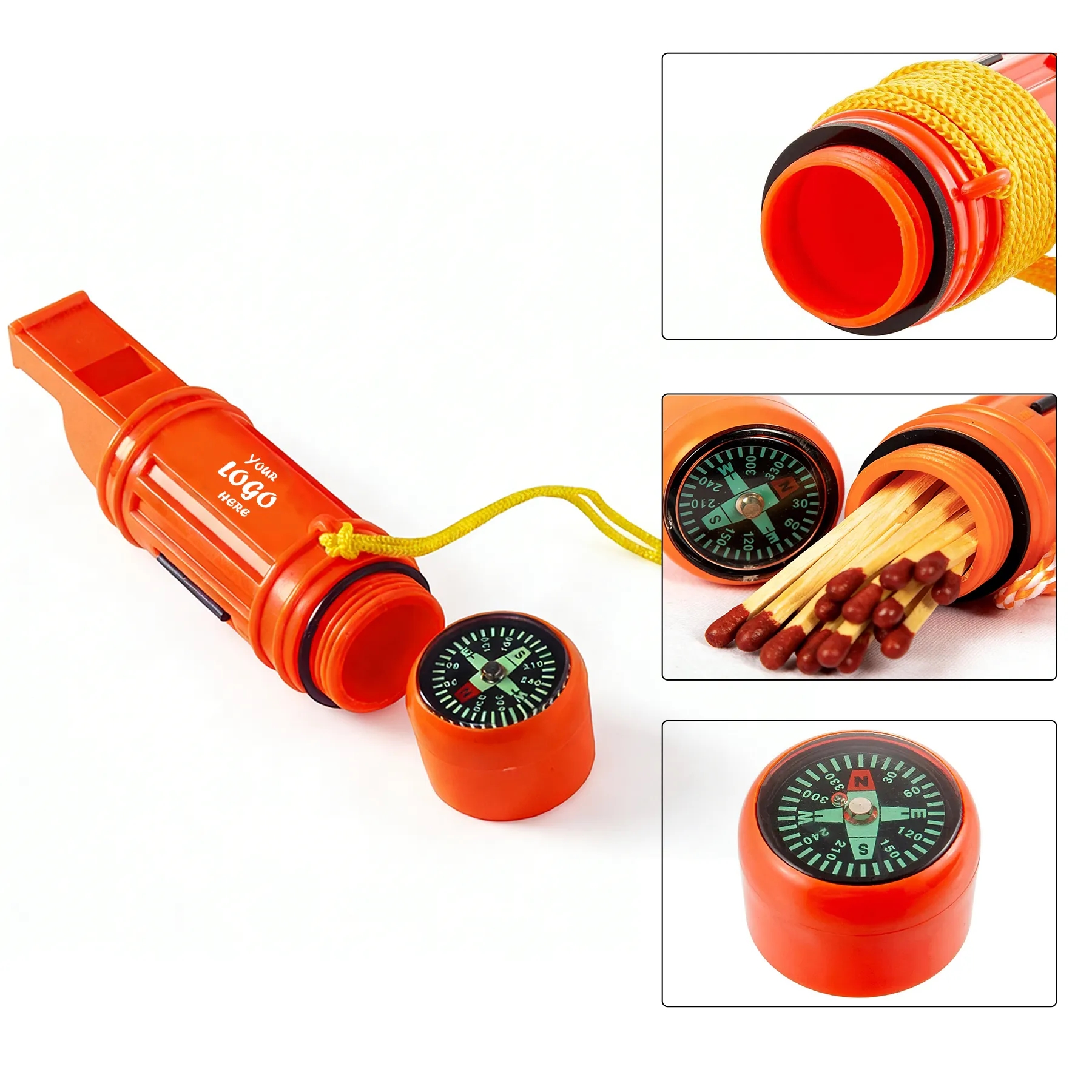 Emergency Survivor Kit With Compass Whistle And Flint