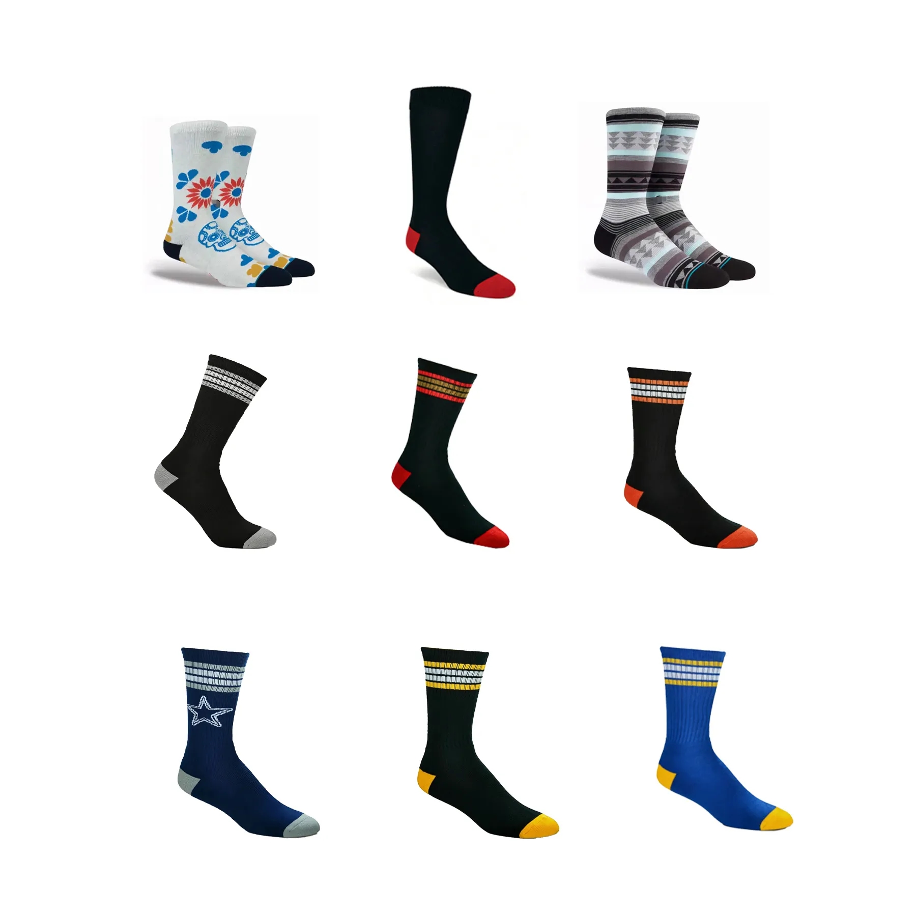 Custom Knit Dress Socks With Multi Color Logo Design - Image 3