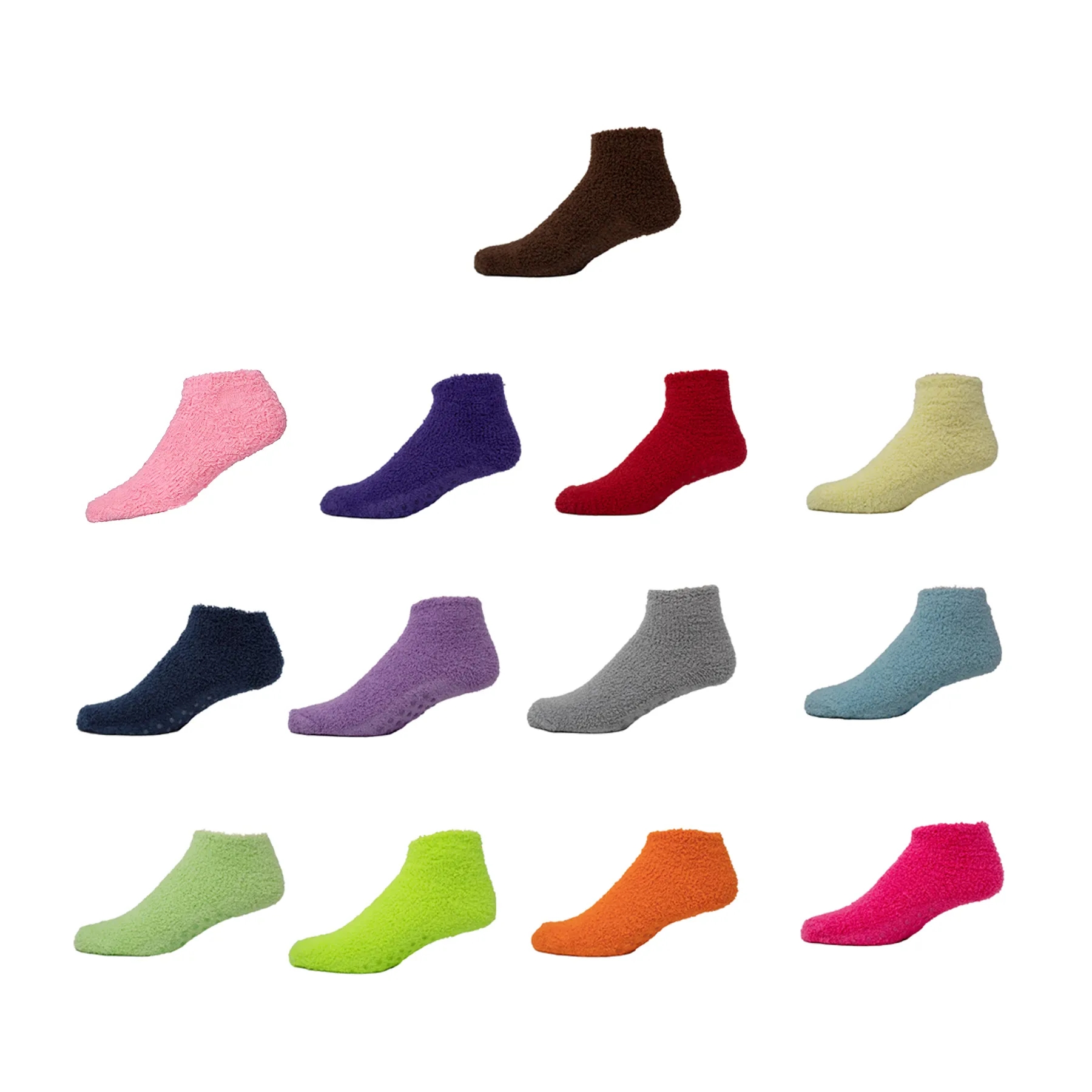 Fuzzy Grip Footie Socks With Embroidered Logo Design - Image 3