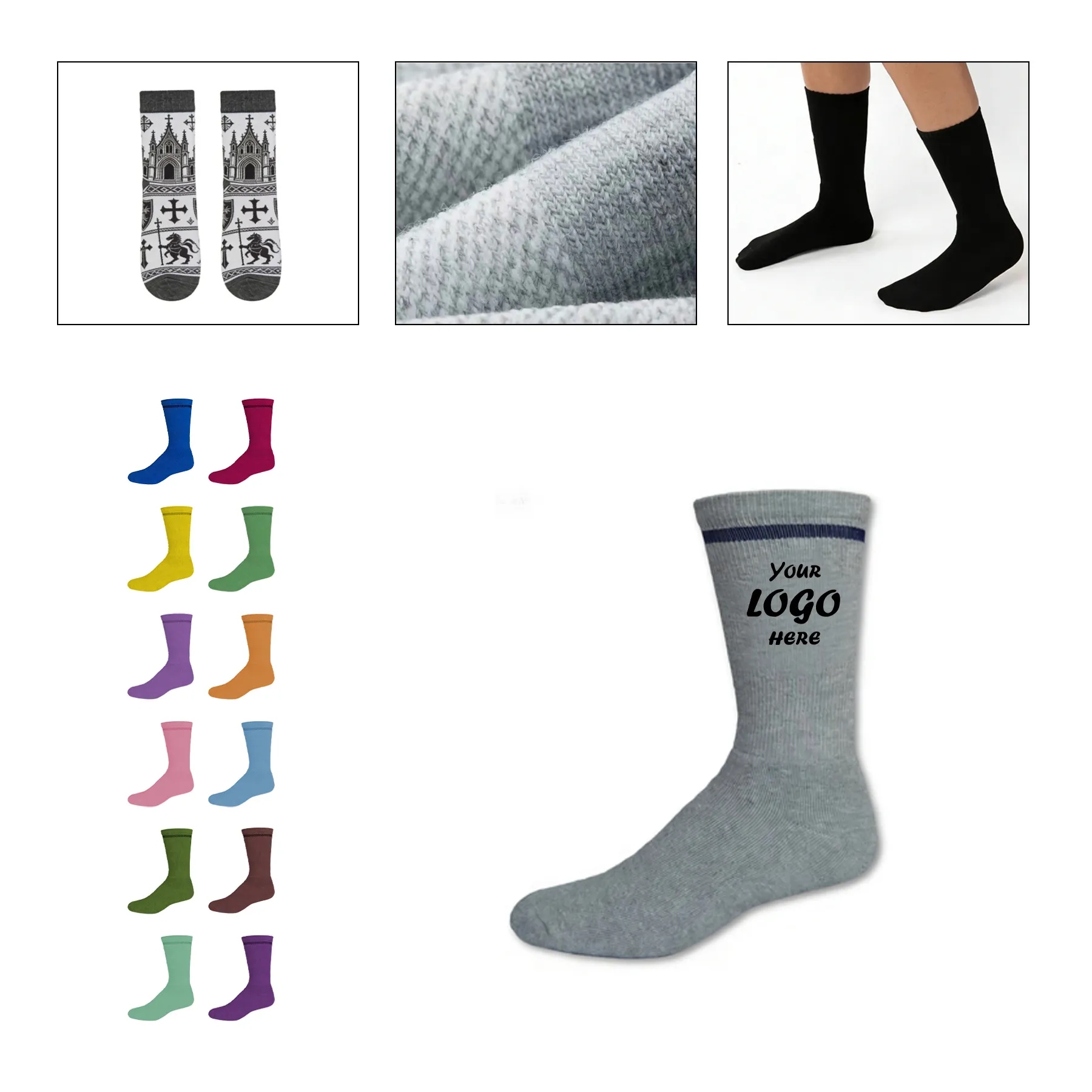 Premium Full Cushion Crew Socks With Knit In Logo