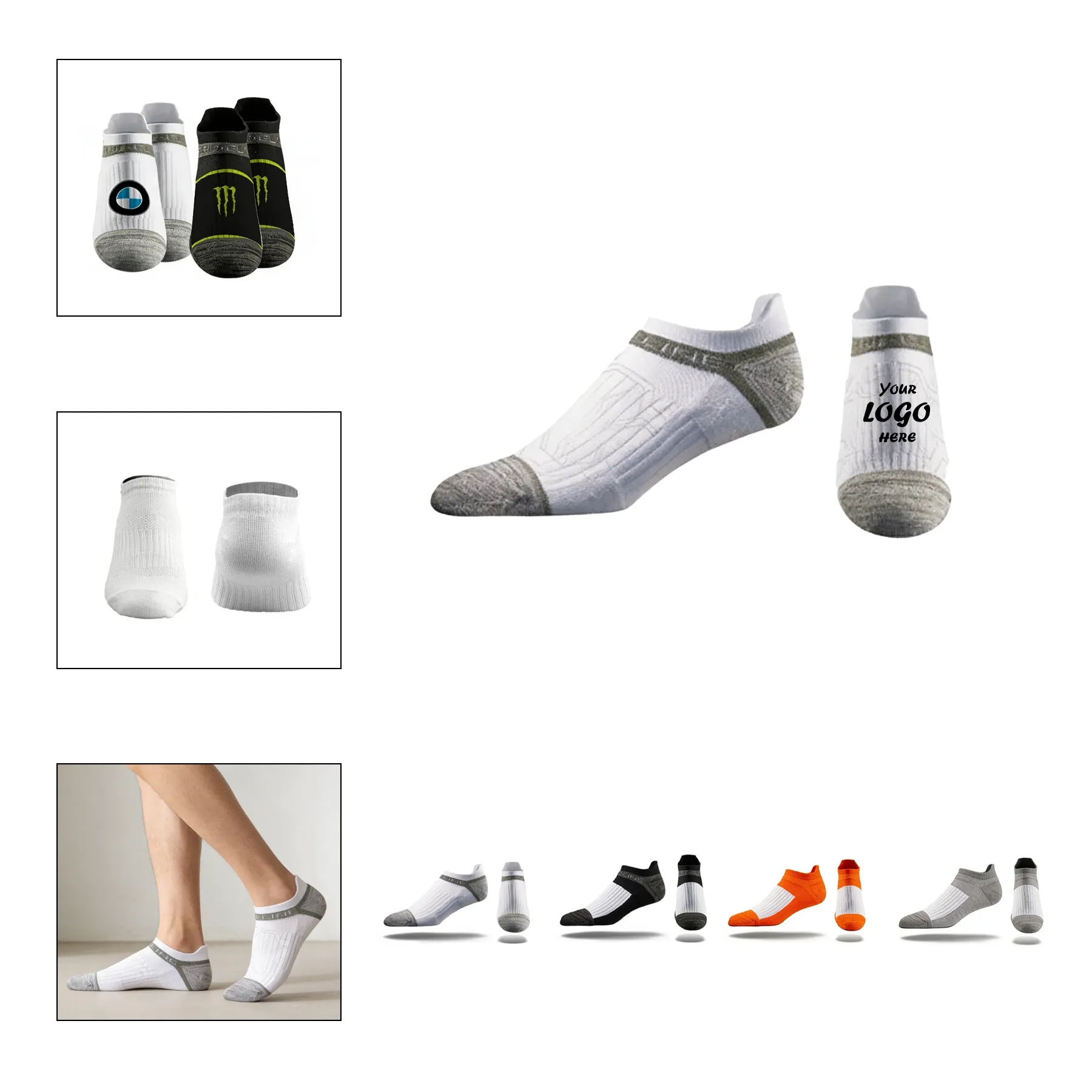 Premium Athletic Low Cut Socks With Full Color Window
