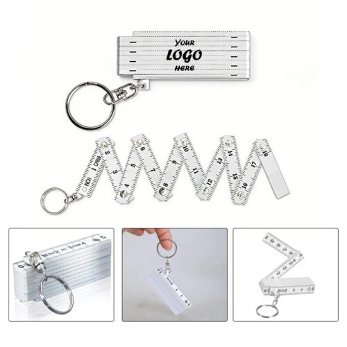 18 Inch Folding Ruler Keychain With Pad Print Area