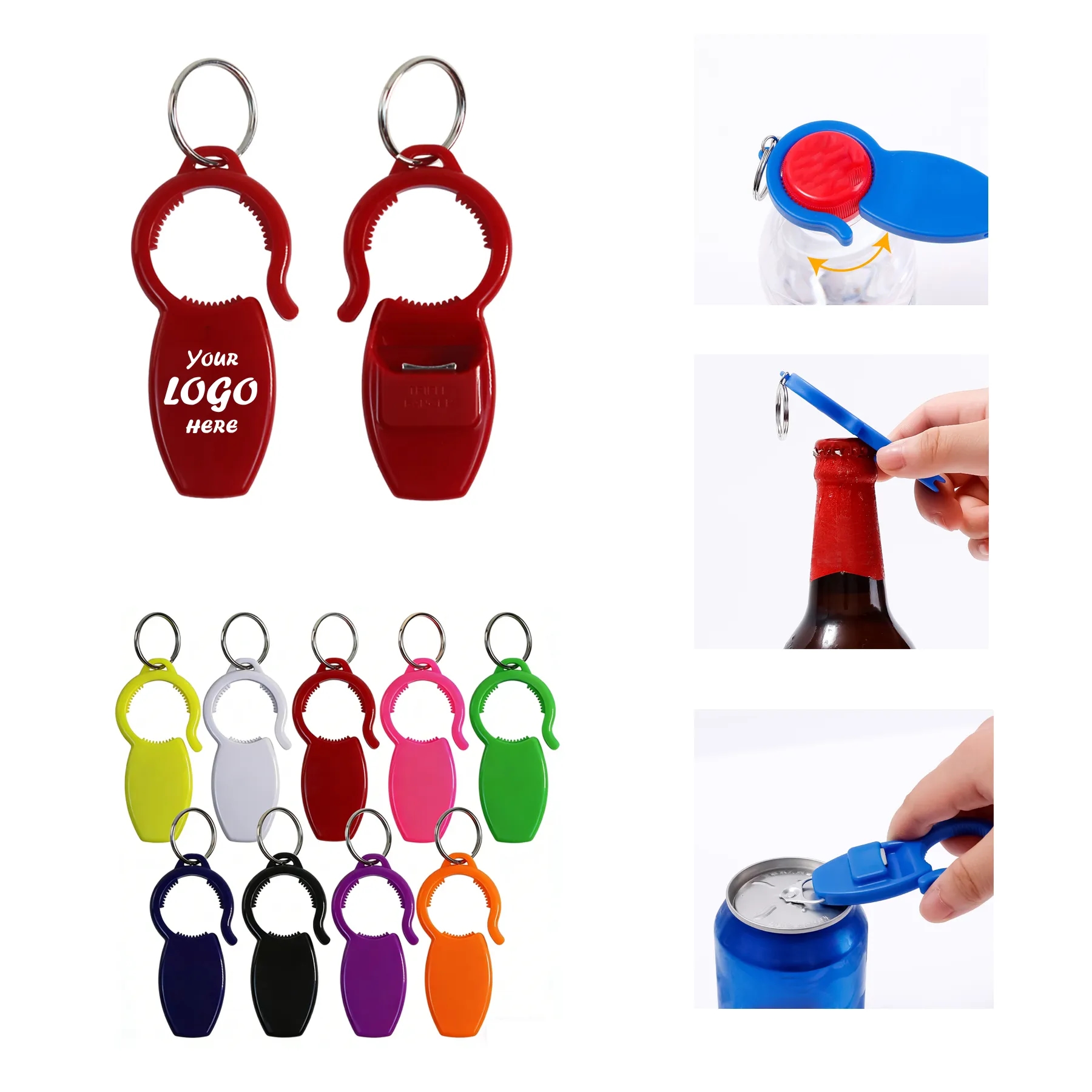 Antimicrobial Triple Bottle Opener Keychain Tool