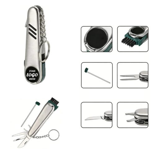 Stainless Steel Golf Tool Keyholder With Ball Marker
