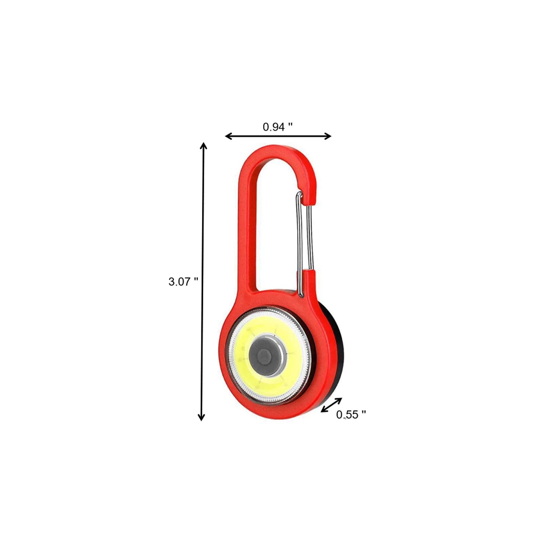 COB Safety Light Carabiner Keychain With Batteries - Image 2